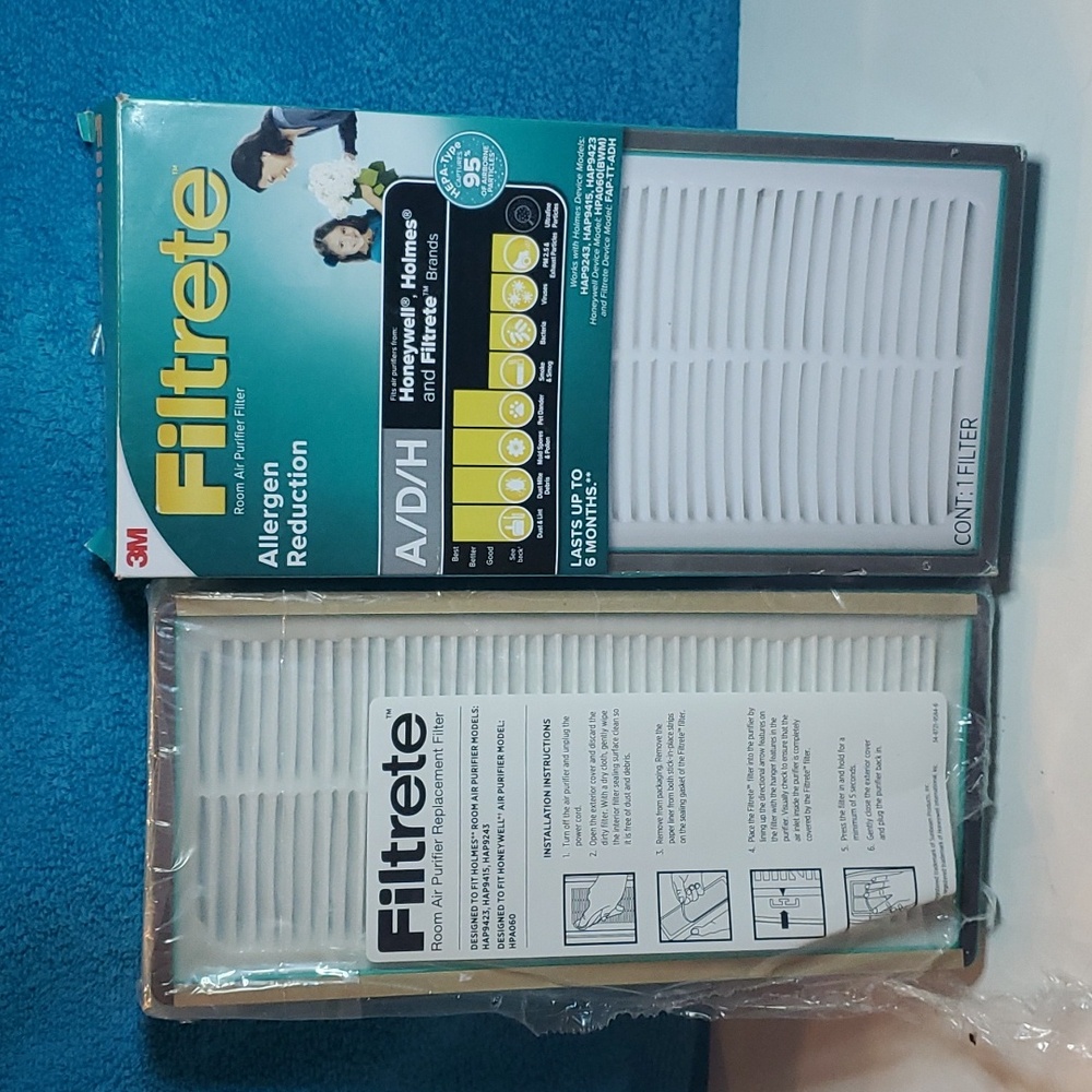 NEW Filtrete Room Air Purifier Plus Odor Reduction Filter A/D/H HEPA type